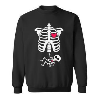 Pregnant Skeleton Ribcage With Baby Costume Sweatshirt - Monsterry