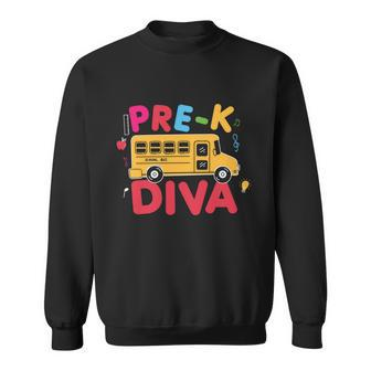 Prek Diva Girls Back To School First Day Of School Sweatshirt - Monsterry