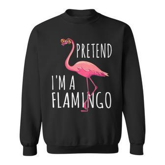 Pretend Im A Flamingo Halloween Costume Party Funny Sweatshirt - Thegiftio UK