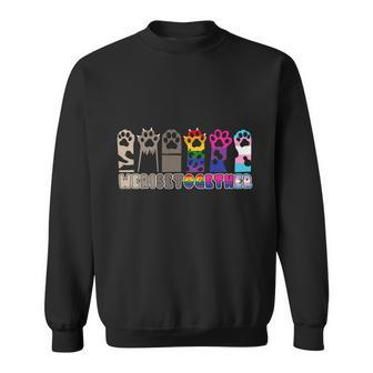 Pride Month We Rise Together Gay Pride Cat Sweatshirt - Monsterry UK