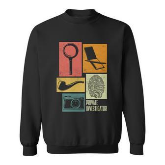 Private Detective Crime Investigator Silhouettes Gift Sweatshirt - Monsterry