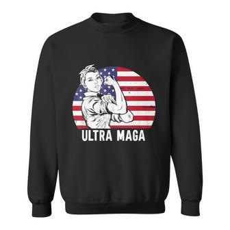 Pro Trump Ultra Maga Messy Bun America Flag Graphic Design Printed Casual Daily Basic Sweatshirt - Thegiftio UK