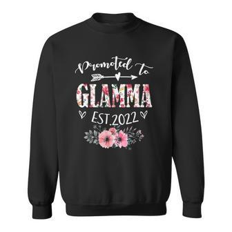 Promoted To Glamma Est 2022 First Time Glamma Mothers Floral Men Women Sweatshirt Graphic Print Unisex - Thegiftio UK