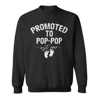Promoted To Pop-Pop Est 2023 New Grandpa To Be Fathers Day Sweatshirt - Thegiftio UK