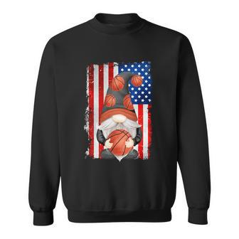 Proud Basketball Grandpa Gnome With Patriotic American Flag Cute Gift Sweatshirt - Monsterry DE