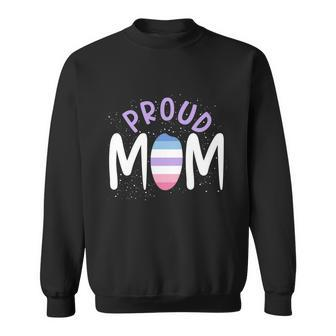 Proud Mom Bi Gender Flag Gay Pride Mothers Day Lgbt Bigender Great Gift Sweatshirt - Monsterry