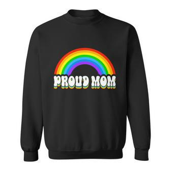 Proud Mom Gay Pride Lgbt Ally Retro Rainbow Mothers Day Cute Gift Sweatshirt - Monsterry UK