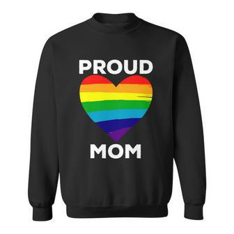 Proud Mom Heart Flag Parent Of Lgbtq Lesbian Bi Trans Gift Sweatshirt - Monsterry AU