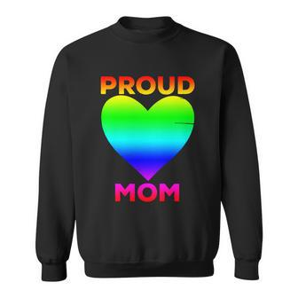 Proud Mom Heart Flag Parent Of Lgbtq Lesbian Bi Trans Gift V2 Sweatshirt - Monsterry DE