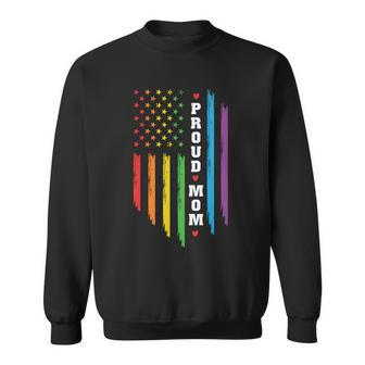 Proud Mom Rainbow Distressed Usa Pride Month Lgbt Sweatshirt - Monsterry CA