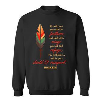 Psalm 914 Under His Wingsrefuge Double Sided Design Sweatshirt - Thegiftio UK