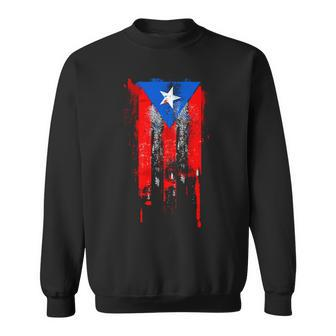 Puerto Rico Flag Drip Sweatshirt - Monsterry AU