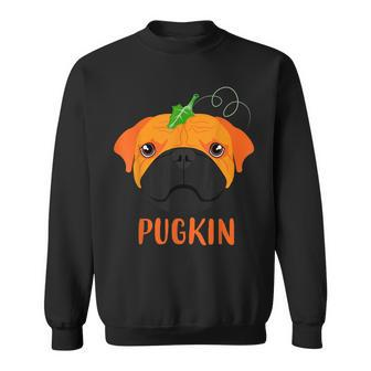 Pugkin Pumpkin Pug Halloween Puppy Lover Gifts Costumes Men Women Sweatshirt Graphic Print Unisex - Thegiftio UK
