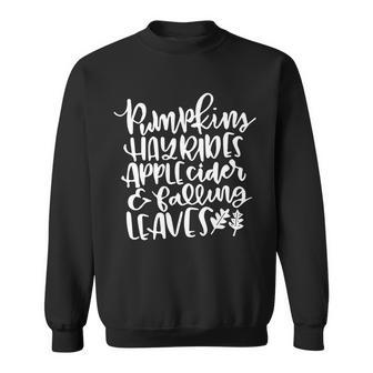 Pumpkin Hayrides Apple Cider Falling Leaves Graphic Design Printed Casual Daily Basic Sweatshirt - Thegiftio UK