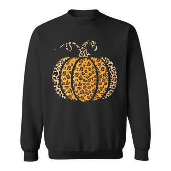 Pumpkin Leopard Print Funny Halloween Costume Autumn Pumpkin Sweatshirt | Seseable UK