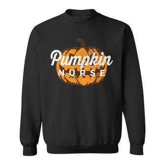 Pumpkin Nurse Halloween Trick Or Treat Haunted Rn Sweatshirt - Seseable