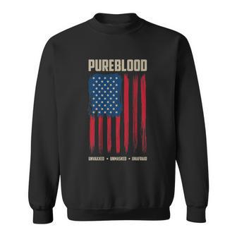 Pureblood American Flag Pure Blooded Patriot Sweatshirt - Monsterry