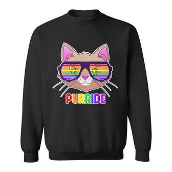 Purride Gay Pride Cat Sweatshirt - Monsterry