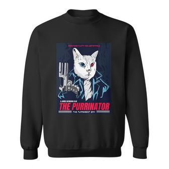 Purrinator Badass Cat Purrgment Day Funny Cat Movie Lovers Sweatshirt - Monsterry