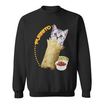 Purrito Cat In A Burrito Sweatshirt - Monsterry