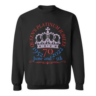 Queens Jubilee 2022 Queen Platinum Decoration Gifts Men Women Sweatshirt Graphic Print Unisex - Thegiftio UK