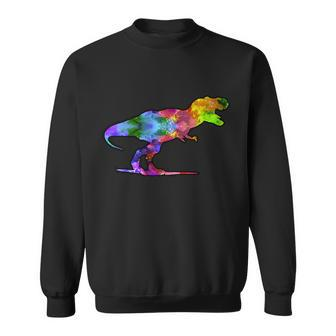 Rainbow Colorful Trex Dinosaur Tshirt Sweatshirt - Monsterry