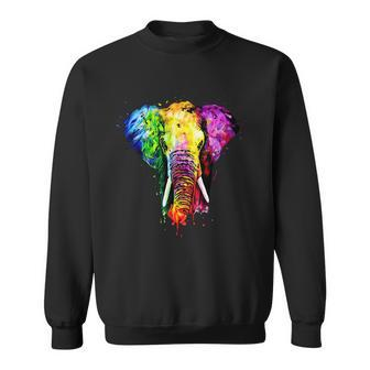 Rainbow Elephant Art Cute Gift Sweatshirt - Monsterry CA
