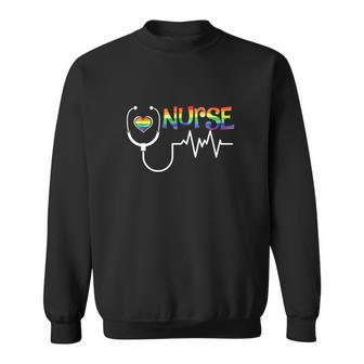 Rainbow Flag Funny Nurse Lgbt Lgbtq Gay Pride Ally Sweatshirt - Monsterry