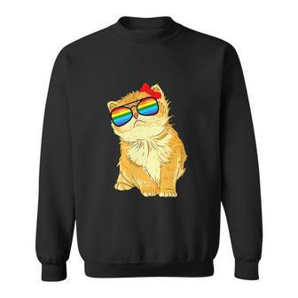 Rainbow Flag Gay Pride Cat Lgbt Pride Month Sweatshirt - Monsterry UK