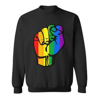 Raised Fist Gay Fist Hand Lgbt Pride Month Graphic Design Printed Casual Daily Basic Sweatshirt - Thegiftio UK