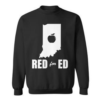 Red For Ed Indiana Teachers Apple Sweatshirt - Monsterry CA