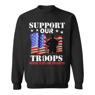 Red Friday Support Our Troops Sweatshirt - Monsterry UK