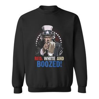 Red White And Boozed 4Th Of July Uncle Sam Sweatshirt - Monsterry AU