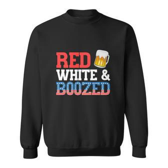 Red White And Boozed Funny 4Th O July Drinking Crew Party Premium Sweatshirt - Monsterry