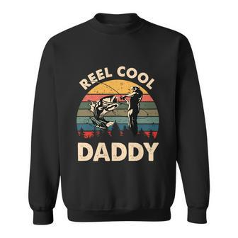 Reel Cool Daddy Retro Vintage Fishing Dad Gift Graphic Design Printed Casual Daily Basic Sweatshirt - Thegiftio UK