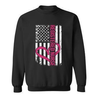 Registered Nurse Flag For Women Rn Zip Gift Graphic Design Printed Casual Daily Basic Sweatshirt