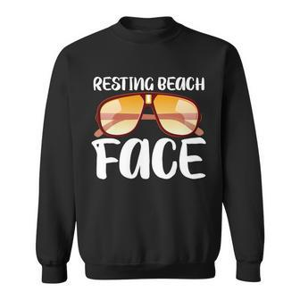 Resting Beach Face Summer Shades Sweatshirt - Monsterry