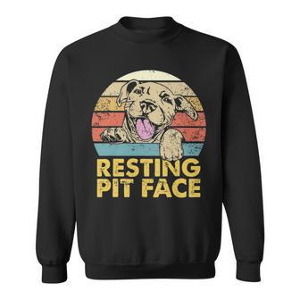 Resting Pit Face Pitbull Pibble Pittie Pit Bull Terrier Sweatshirt - Thegiftio UK