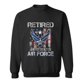 Retired Us Air Force Veteran Usaf Veteran Flag Vintage Tshirt Sweatshirt - Monsterry CA