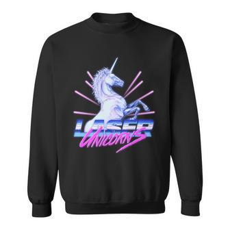 Retro 80S Eighties Laser Unicorns Sweatshirt - Monsterry