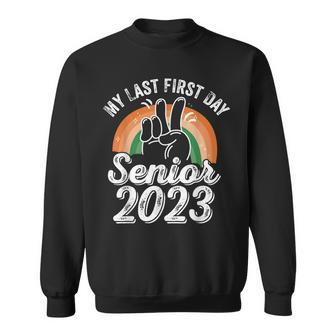 Retro Class Of 2023 Senior - My Last First Day Senior 2023 Sweatshirt - Thegiftio UK
