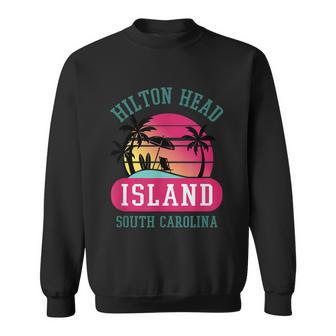Retro Cool Hilton Head Island Sc Beach Souvenir Novelty Art Sweatshirt - Thegiftio UK