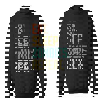 Retro Design Eat Sleep Zombies Repeat Vintage Sweatshirt - Thegiftio