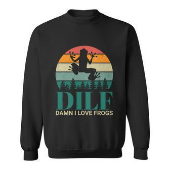 Retro Dilf Damn I Love Frogs Sweatshirt - Monsterry CA
