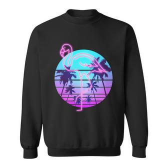 Retro Eighties 80S Neon Flamingo Emblem Sweatshirt - Monsterry CA