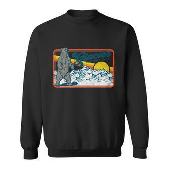 Retro Glacier National Park 80S Bear Graphic 80S Meaningful Gift Sweatshirt - Monsterry CA