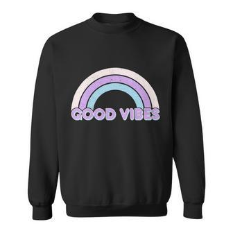 Retro Good Vibes Rainbow Sweatshirt - Monsterry
