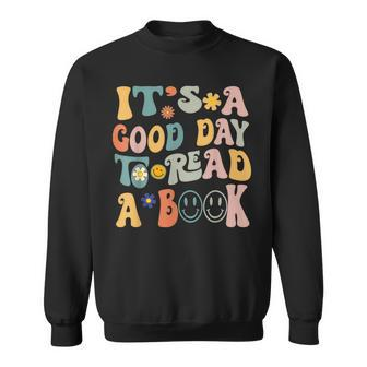 Retro Groovy National Read A Book Day Funny Book Lover Sweatshirt - Thegiftio