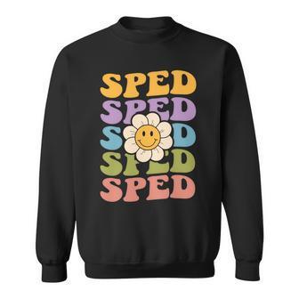 Retro Groovy Sped Teacher Back To School Special Education Sweatshirt - Seseable