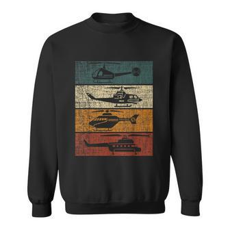 Retro Helicopter Pilot Vintage Aviation Sweatshirt - Monsterry CA